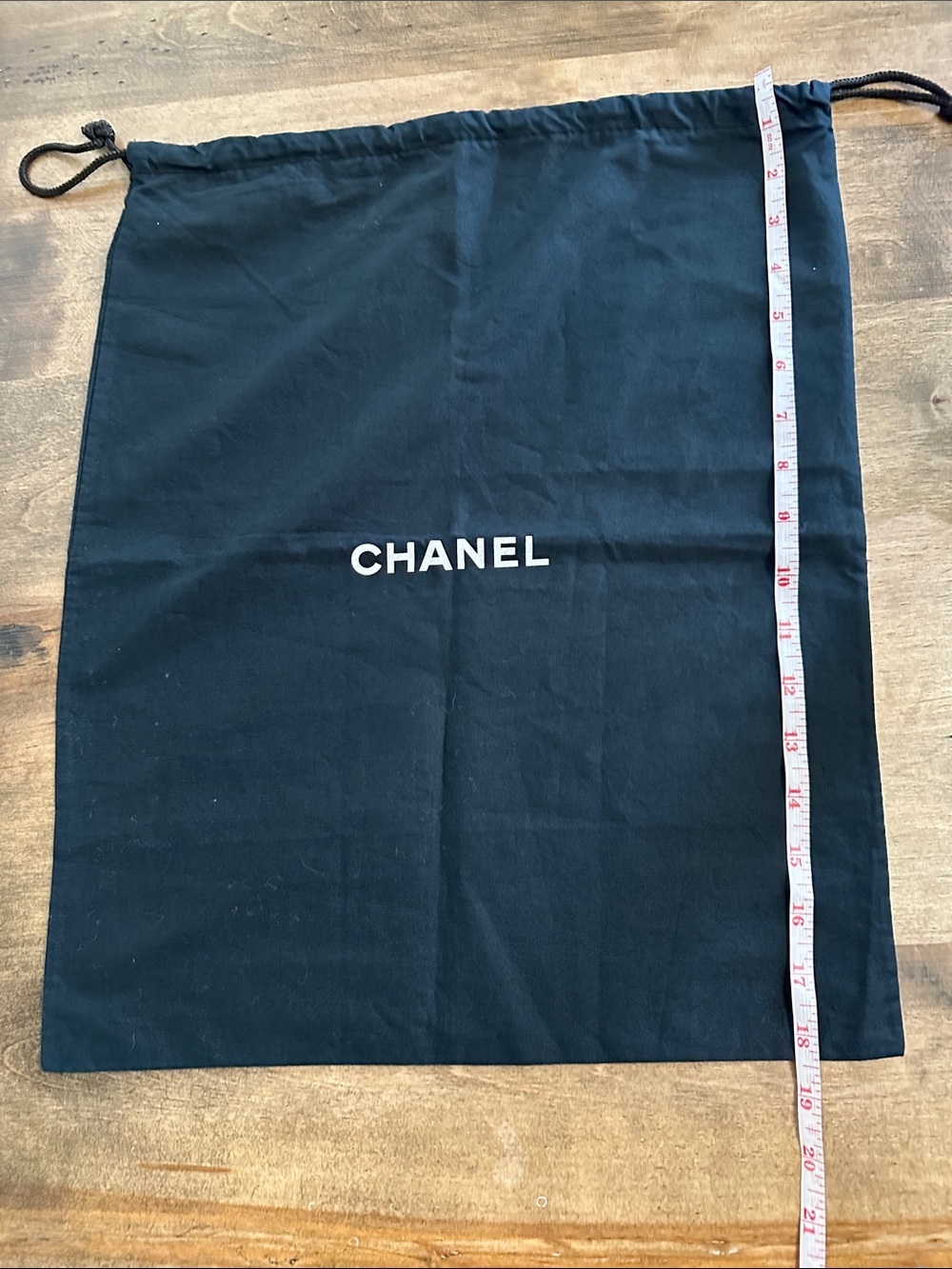 CHANEL Black Cotton Drawstring Skirt Dust Bag